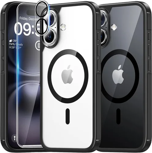 Vista 132 de TAURI Funda para iPhone 17, con protector de pantalla, transparente transparente (A-Clear)