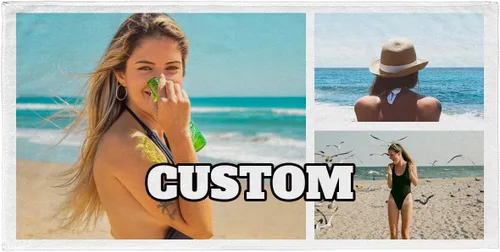 Vista 11 de Toalla de playa con foto personalizada, añade tu imagen, texto, logotipo, manta de playa personalizada para adultos, mujeres y hombres, toallas