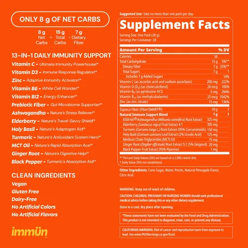 Vista 6 de Grüns Gomitas de inmunidad inmune con vitamina C, apoyo inmunológico diario