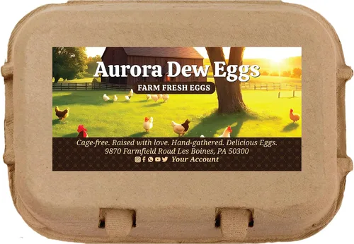 Vista 13 de Havongki 1000 hojas – VOL.1 – Etiquetas personalizadas para cartón de huevos de 4 x 2 pulgadas, calcomanías adhesivas de huevos frescos de granja