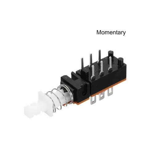 Vista 2 de uxcell Interruptor de botón momentáneo DPDT 2 Polo 6 Pin 1 Posición 5pcs