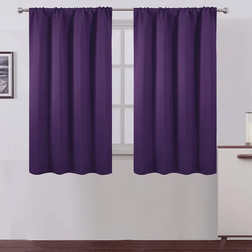 Vista 21 de LEMOMO Cortinas opacas de 42 x 54 pulgadas, juego de 2 paneles de cortinas con aislamiento térmico para oscurecer la habitación