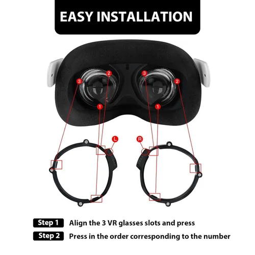 Vista 5 de OD&OS Glasses Lenses Insert for Oculus Quest 2 Headset, Professional OD&OS Glasses Lenses for Quest 2, Frame Plus Lens Combination