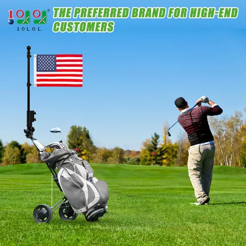 Vista 2 de 10L0L Kit de soporte para bandera de carrito de golf y poste de bandera universal para Yamaha EZGO Club Car, soporte resistente para carrito