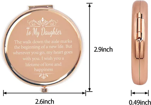 Vista 4 de REHALY Regalo de boda para hija de mamá papá, regalos de novia para el día de la boda, regalos únicos de recuerdo de boda para hija de mamá