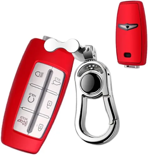 Vista 8 de Hyundai Genesis - Funda para llavero compatible con Hyundai Genesis G70 GV70 G80 GV80 G90 GV90 GV90 de silicona TPU funda protectora con llavero