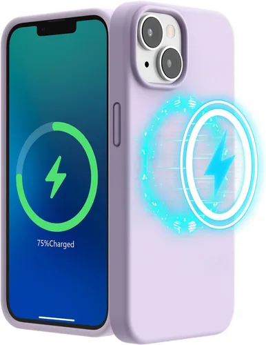 Vista 14 de SURPHY Funda magnética diseñada para iPhone 13 Mini, compatible con MagSafe (versión 2021 de 5.4 pulgadas), funda de silicona líquida con forro