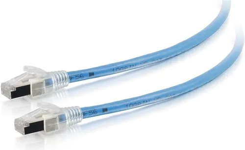 Vista 34 de C2G 00740 Cable Cat6a - Cable de conexión de red Ethernet blindado sin enganches, aguamarina (1 pie, 1.0 ft)