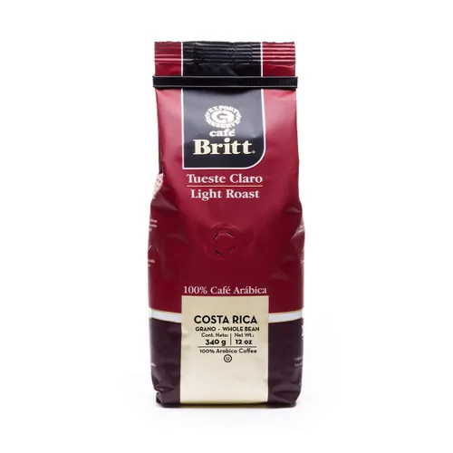 Vista 2 de Café Britt® - Café costarricense tostado ligero (12 onzas) (paquete de 3) - Café entero, café arábica, kosher, sin gluten, 100% gourmet y tostado