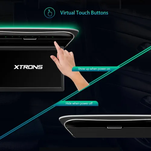 Vista 4 de XTRONS Pantalla de monitor montada en el techo del automóvil de 11.6 pulgadas, pantalla ultrafina abatible para automóvil, reproductor de video