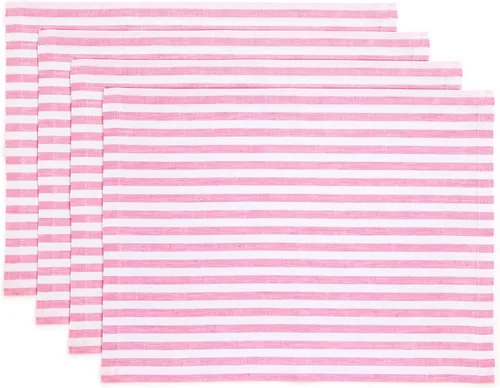 Vista 35 de Solino Home Amalfi - Manteles individuales a rayas, de 14 x 19 pulgadas, juego de 4 unidades, tela natural, lino europeo, 100 % lino puro, hechos a