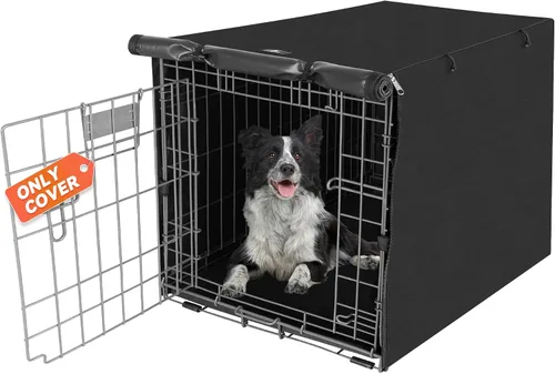 Vista 13 de X-ZONE PET - Funda impermeable para jaula de perro, 24 pulgadas, color negro con ventana