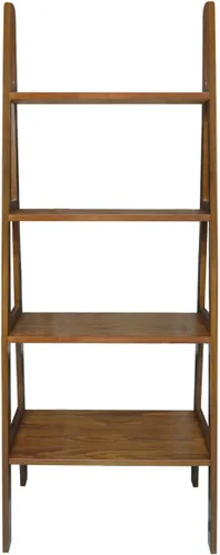 Vista 7 de Casual Home Librería de escalera de 5 estantes de madera maciza 100% estándar, 72 pulgadas de alto, castaño