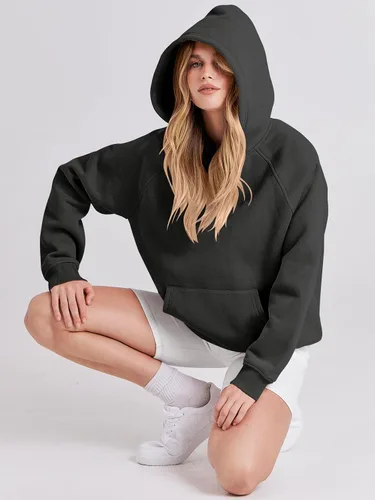 Vista 7 de ANRABESS - Sudaderas con capucha para mujer, sobre talla, de vellón de manga larga, modelo de 2024, para otoño