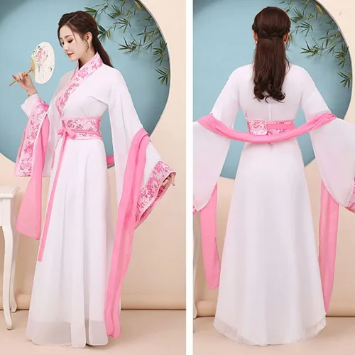 Vista 2 de Vestido tradicional de Hanfu para mujer, disfraz de princesa china, disfraz de cosplay clásico de danza