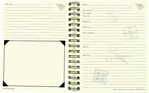 Vista 6 de Write it Down Series by Journals Unlimited, Guided Journal, Quilting, The Quilters Journal, tamaño completo 7.5 x 9 pulgadas, tapa dura de Kraft