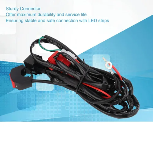 Vista 4 de Kit de arnés de cableado de luz LED para motocicleta, kit de arnés de cableado de barra de luz LED, interruptor de manillar de motocicleta