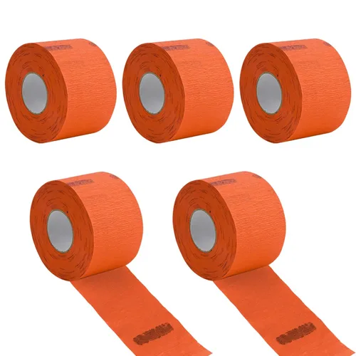 Vista 7 de Tiras de cuello de peluquero – 5 rollos de 500 piezas de papel negro, desechable y flexible para cortar el cabello, suministros de salón, resistente