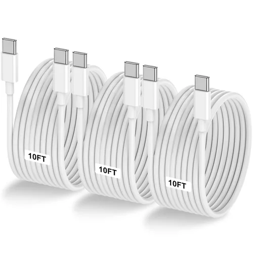 Vista 28 de LOFPYE Paquete de 3 cables USB C a USB C de 1 pie y 60 W, cable de carga rápida tipo C para iPhone Air 17 16e 16 15 Pro Plus Pro Max, para Galaxy