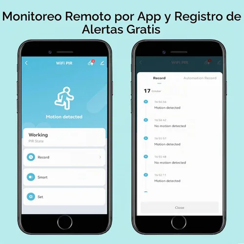 Vista 5 de Sensor de movimiento PIR inteligente: detector de movimiento WiFi con alertas de notificación de aplicaciones, sensor de contacto inalámbrico