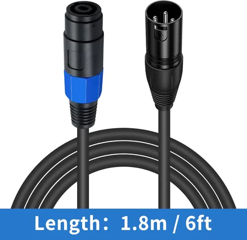 Vista 7 de Poyiccot Cable Speakon hembra a XLR, adaptador Speakon hembra a XLR macho de 6 pies con bloqueo giratorio compatible con micrófono de escenario DJ