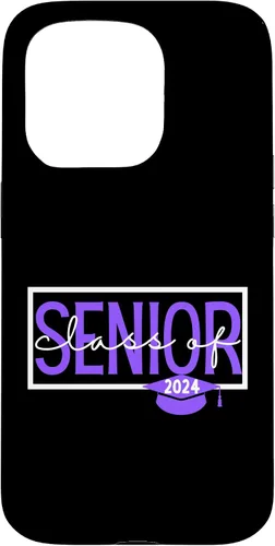 Vista 14 de iPhone 16 Seniors Class of 2024 Colors Purple and White Case