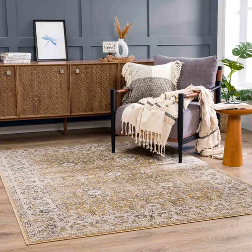 Vista 10 de Anana - Alfombra para sala de estar, dormitorio, color dorado, beige, 2 x 3 pies