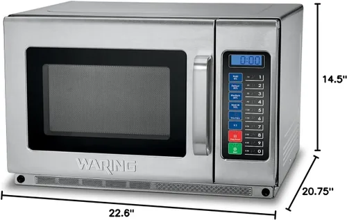 Vista 9 de Waring Horno Microondas Comercial WMO120 de Servicio Pesado, 1.2 Pies Cúbicos, 10 Ajustes de Memoria Programables, 5 Niveles de Potencia