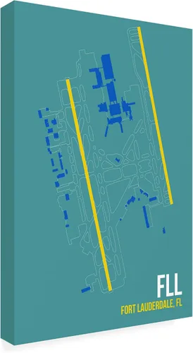 Vista 7 de FLL - Lienzo decorativo para pared con diseño de aeropuerto por 08 a la izquierda, 12 x 19 pulgadas