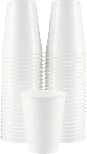 Vista 21 de Amcrate Vasos desechables, vasos de plástico negros de 18 onzas, fuertes y resistentes para bodas, Navidad, Halloween, paquete de 50