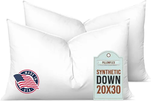 Vista 85 de Pillowflex Juego de 2 rellenos de almohada sintéticos de plumón alternativo para fundas (12 x 24 pulgadas)