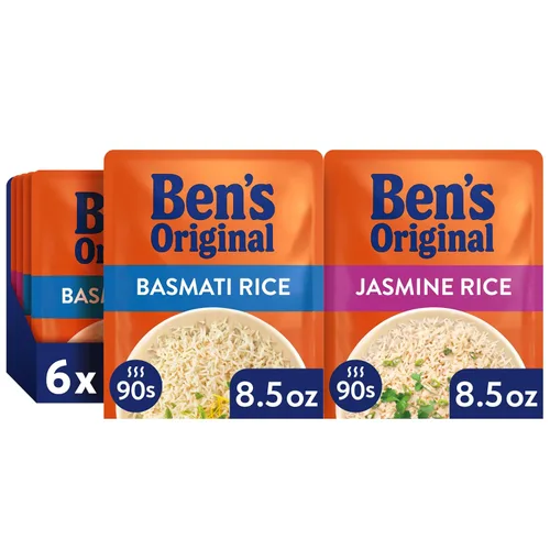 Vista 17 de BEN'S ORIGINAL Arroz Basmati Listo, Guarnición Fácil, Bolsa de 8.5 oz (Paquete de 6)