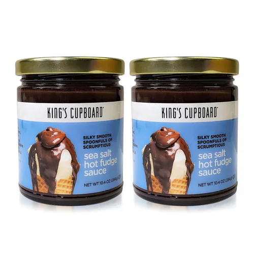 Vista 10 de Salsa de Chocolate con Ganache Caliente de Sal Marina de King's Cupboard - La Salsa de Ganache Caliente Perfecta para Cubrir Helado y Postres, Riego