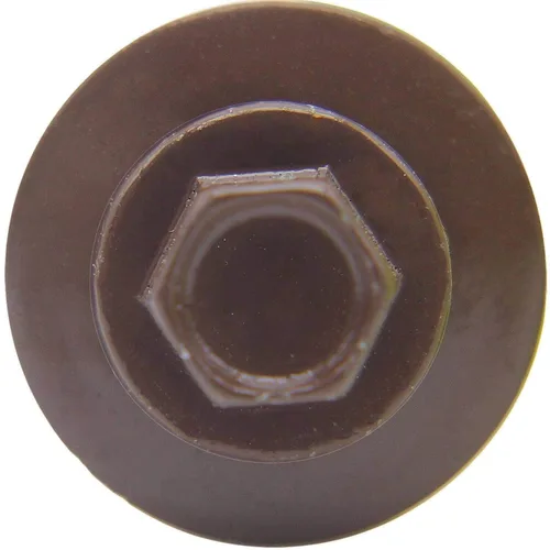 Vista 56 de 12 tornillos para techos de metal gris ABC de 1-1/2 pulgadas, cabezal de arandela hexagonal, arranque automático/roscado, arandela EPDM. 1 bolsa