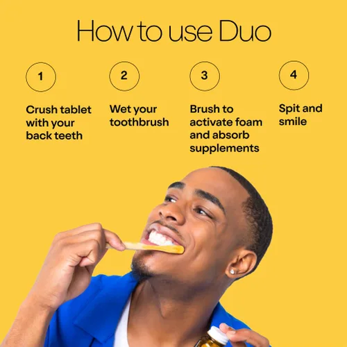 Vista 6 de Pastillas de dentífrico Duo Energy Cafeína + B12 con nanohidroxiapatita (nHa) - Blanqueamiento, remineralización y reducción de la sensibilidad