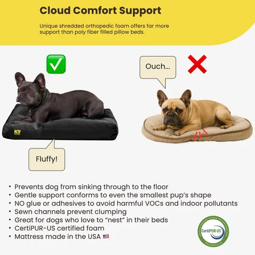Vista 3 de K9 Ballistics Almohada rectangular resistente para perros medianos, funda extraíble, lavable, duradera y resistente al agua, cama para perro hecha