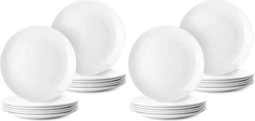 Vista 13 de BTaT- Platos de postre blancos, 8 pulgadas, juego de 12, platos pequeños para aperitivos, regalos de Navidad