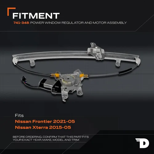 Vista 3 de Conjunto de motor y elevalunas eléctrico Dorman 741-348 para ventana delantera izquierda de Nissan Frontier
