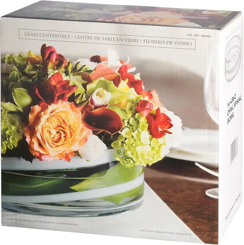 Vista 3 de Barski - Calidad Europea - Vidrio- Tazón Decorativo - 11" de Diámetro - Tazón de Lado Recto Grueso -Para Ensalada Fruta -O Para Plantas - Flores