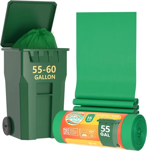 Vista 12 de Bolsas de compost 1.3 galones, 100 unidades, bolsas de basura pequeñas compostables para cubo de compost de cocina en encimera 0.75, 1, 1.2, 1.3