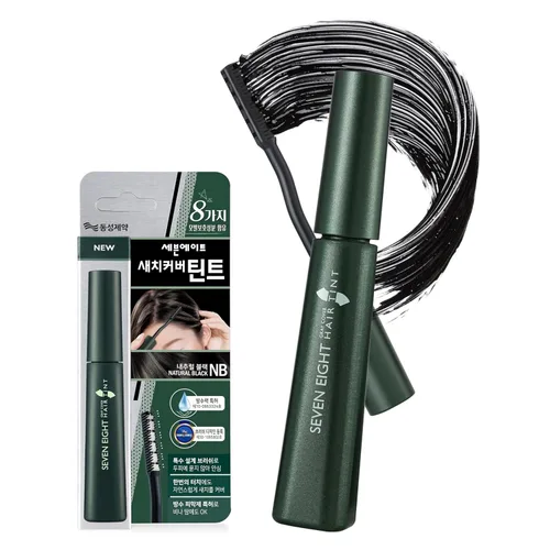 Vista 11 de Máscara de retoque de raíz de pelo gris Seven Eight (marrón oscuro) - Tapa rápida For Gray Hair & Hairline, Water-Resistant Temporary Hair