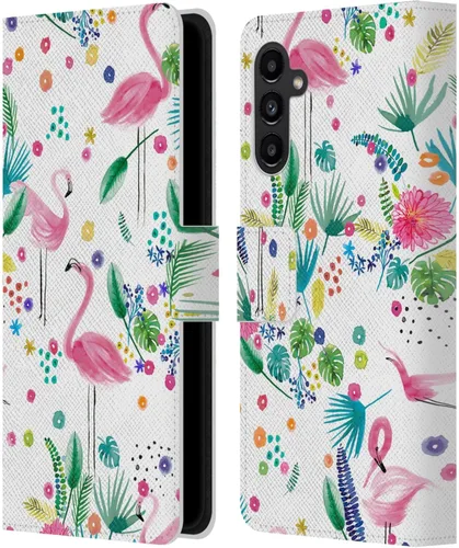 Vista 40 de Head Case Designs Officially Licensed Ninola Brushstrokes Black Summer Patterns Leather Wallet Case Compatible with Samsung Galaxy A07 4G