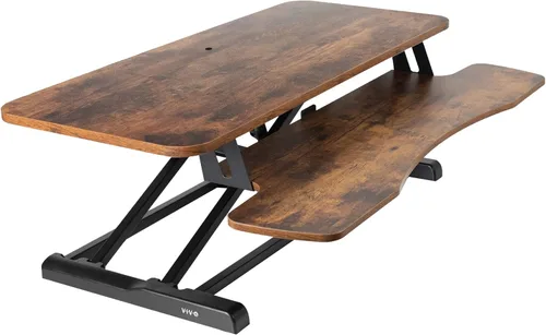 Vista 37 de VIVO Convertidor de escritorio de 26 pulgadas, Serie K, elevador ajustable de sentado a parado, estación de trabajo para dos monitores y laptop