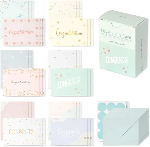 Vista 23 de Monolike Tarjeta Día a Día, 105 Luna - Mezcla de 48 mini tarjetas individuales, 24 sobres Paquete