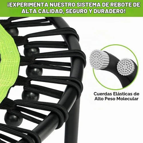 Vista 5 de ONETWOFIT Foldable Mini Bungee Rebounder Trampoline for Adults with Handle 40"/45" Silent Mini Trampoline Indoor/Garden Exercise Fitness