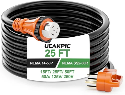 Vista 11 de Kit de cable generador de 30 amperios y 50 pies y caja de entrada preperforada