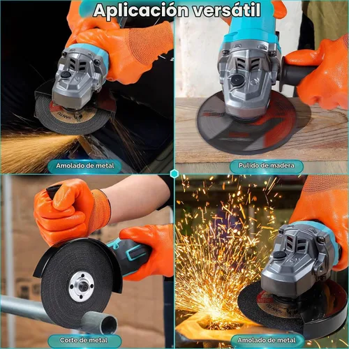 Vista 6 de Kit de amoladora angular inalámbrica de 4.5 pulgadas compatible con batería Makita de 18 V