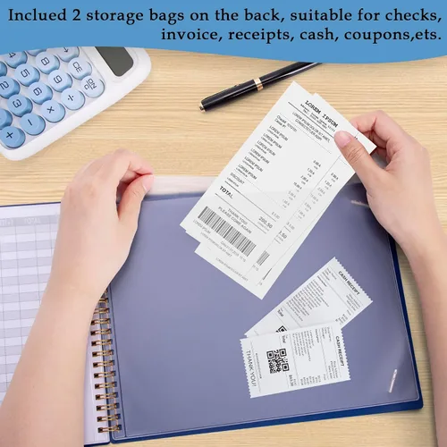 Vista 4 de AKONEGE Libro Mayor de Contabilidad para Pequeñas Empresas y Uso Personal, Cuaderno Rastreador de Gastos Horizontal Libro Mayor para Teneduría
