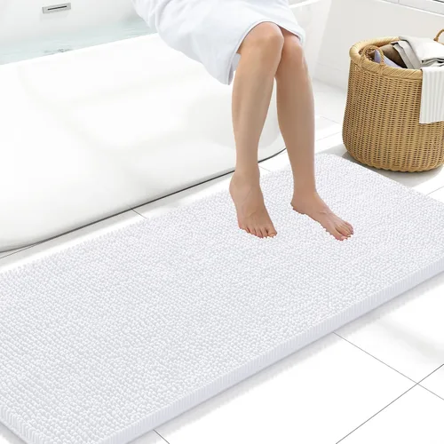Vista 28 de Arotive Alfombras de baño de felpilla extrasuaves y absorbentes, de 24 x 16 pulgadas, lavables a máquina, parte trasera de goma antideslizante