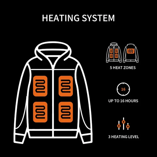 Vista 4 de PROSmart 12V Men's Heated Jacket - Waterproof Electric Heating Coat Battery Operated Jackets for Men with